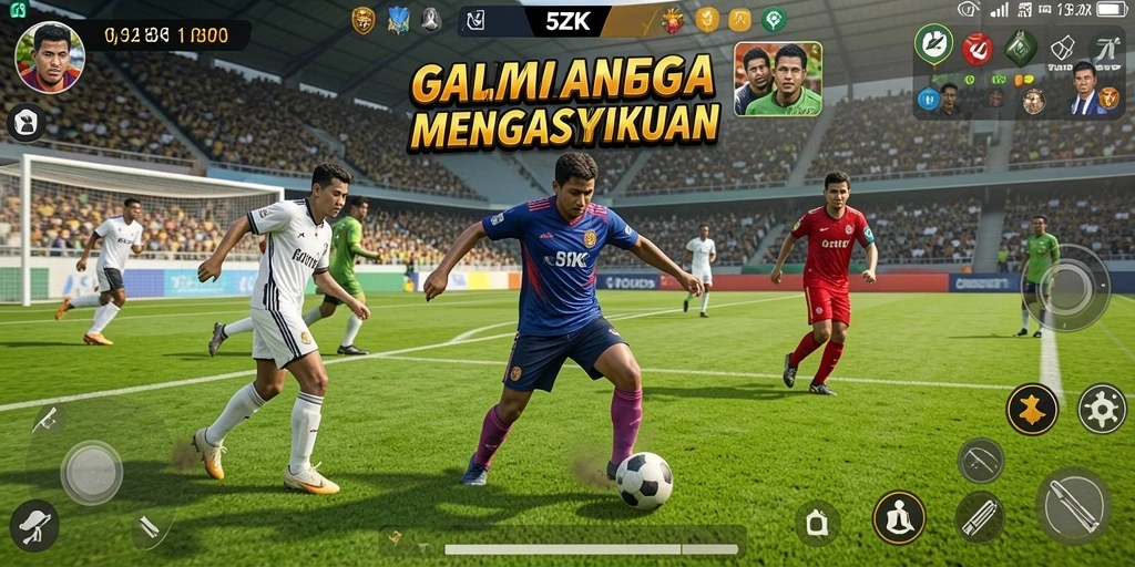 Screenshot gameplay intens dari 5ZK dengan aksi olahraga yang dinamis.