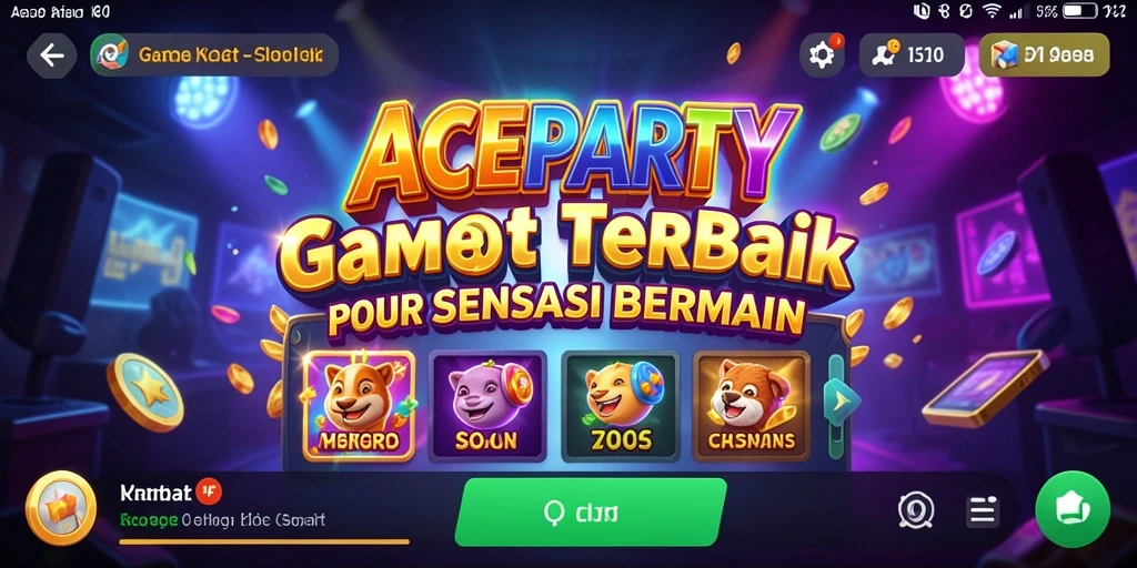 Tampilan permainan Slot ACEPARTY yang menarik dan penuh warna.