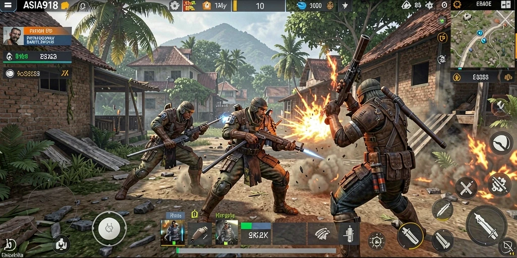 Tampilan gameplay seru di ASIA918 dengan aksi Battle Royale yang mendebarkan.