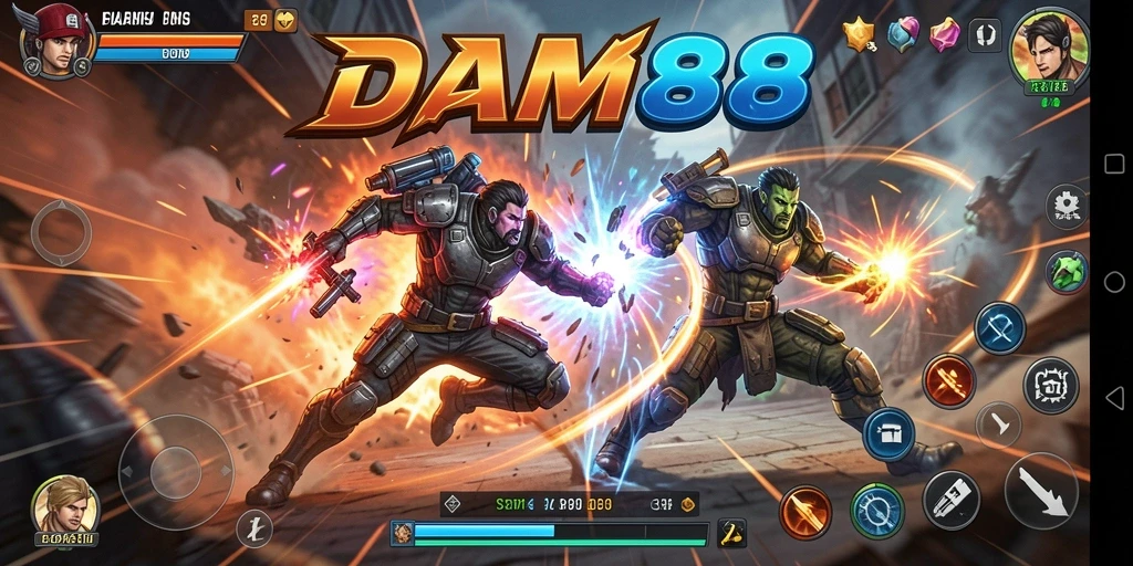 Screenshot menunjukkan gameplay menegangkan dalam DAM88 dengan aksi seru dan grafis cemerlang.