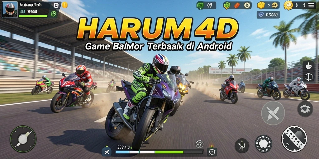 Gameplay menegangkan dalam HARUM4D saat balapan motor.