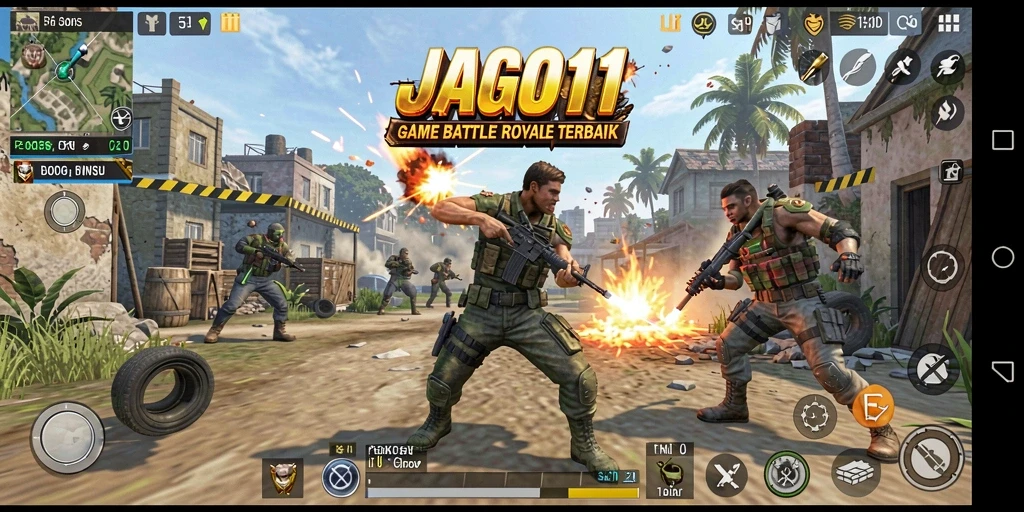 Screenshot JAGO11 menampilkan aksi Battle Royale yang mendebarkan dengan grafis menawan.