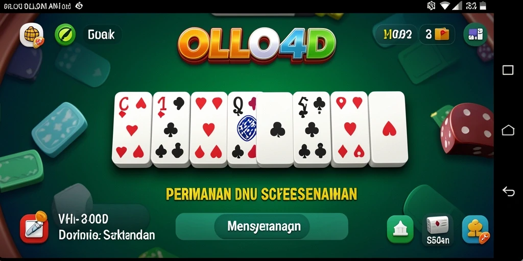 Screenshot gameplay OLLO4D menampilkan suasana permainan Domino yang seru.