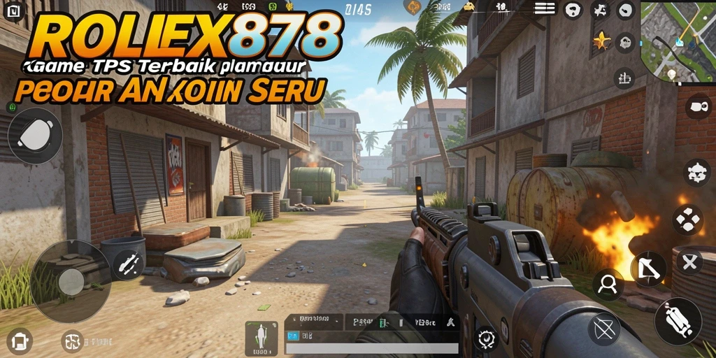 Tangkapan layar utama gameplay <strong>ROLEX878</strong> menampilkan aksi tembak-menembak yang seru.